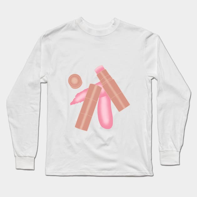 Pink MakeUp Long Sleeve T-Shirt by michellesdls